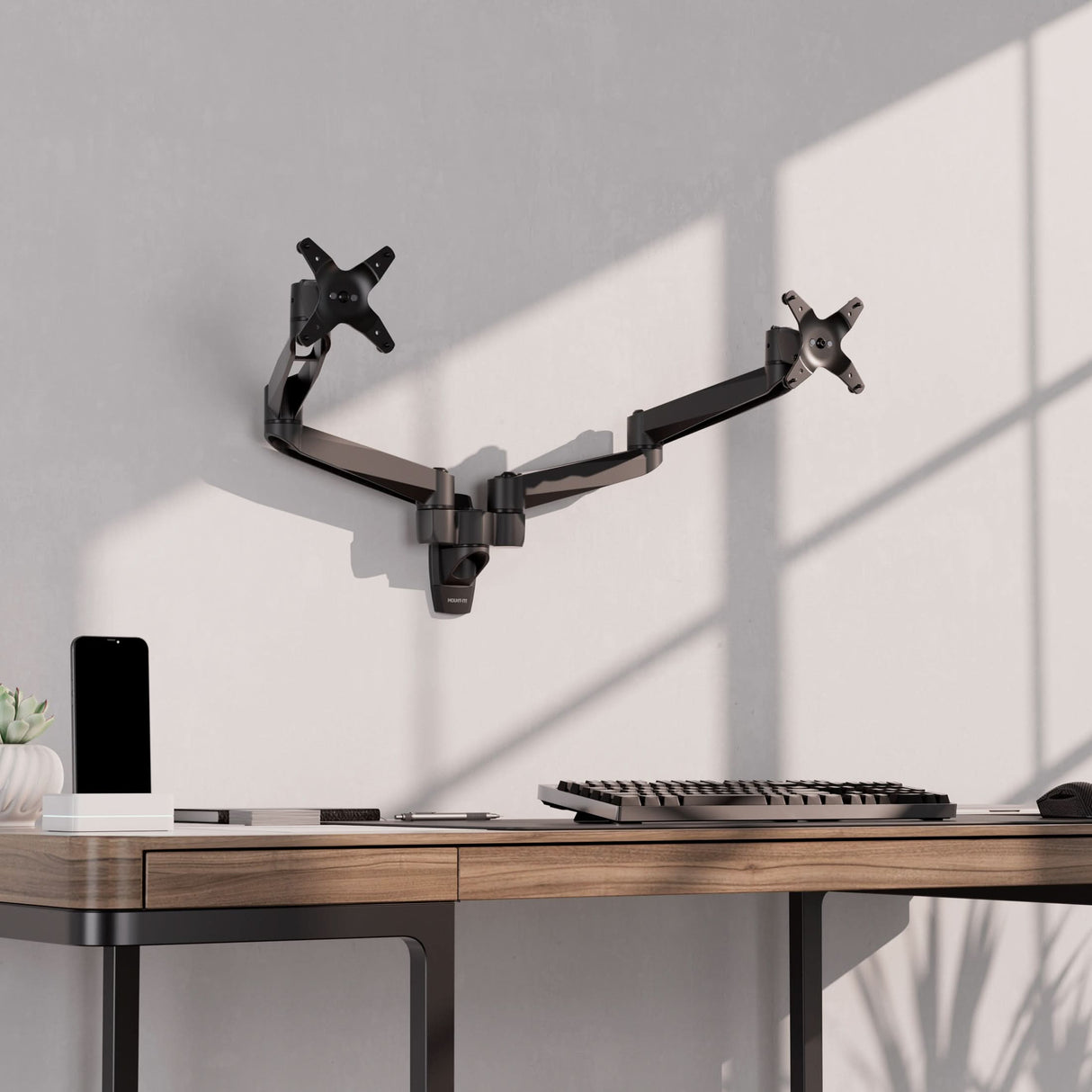 Monitor Mount - CLiX Series Full Motion Dual Monitor Wall Mount - Mount-It! -