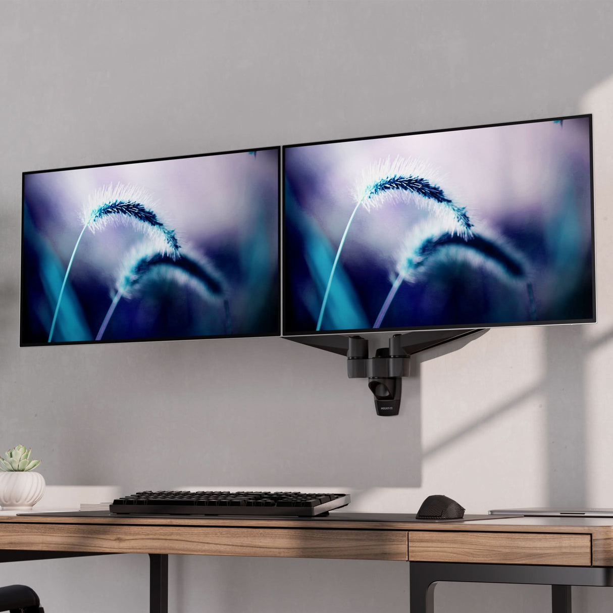 Monitor Mount - CLiX Series Full Motion Dual Monitor Wall Mount with Gas Spring Arms - Mount-It! -