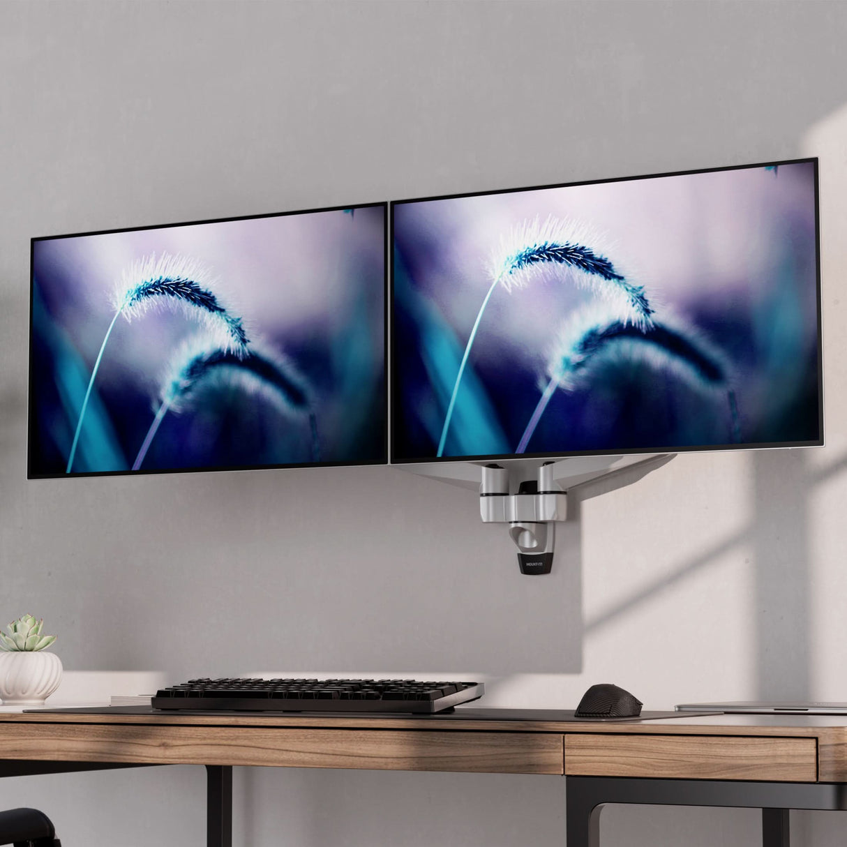 Monitor Mount - CLiX Series Full Motion Dual Monitor Wall Mount with Gas Spring Arms - Mount-It! -