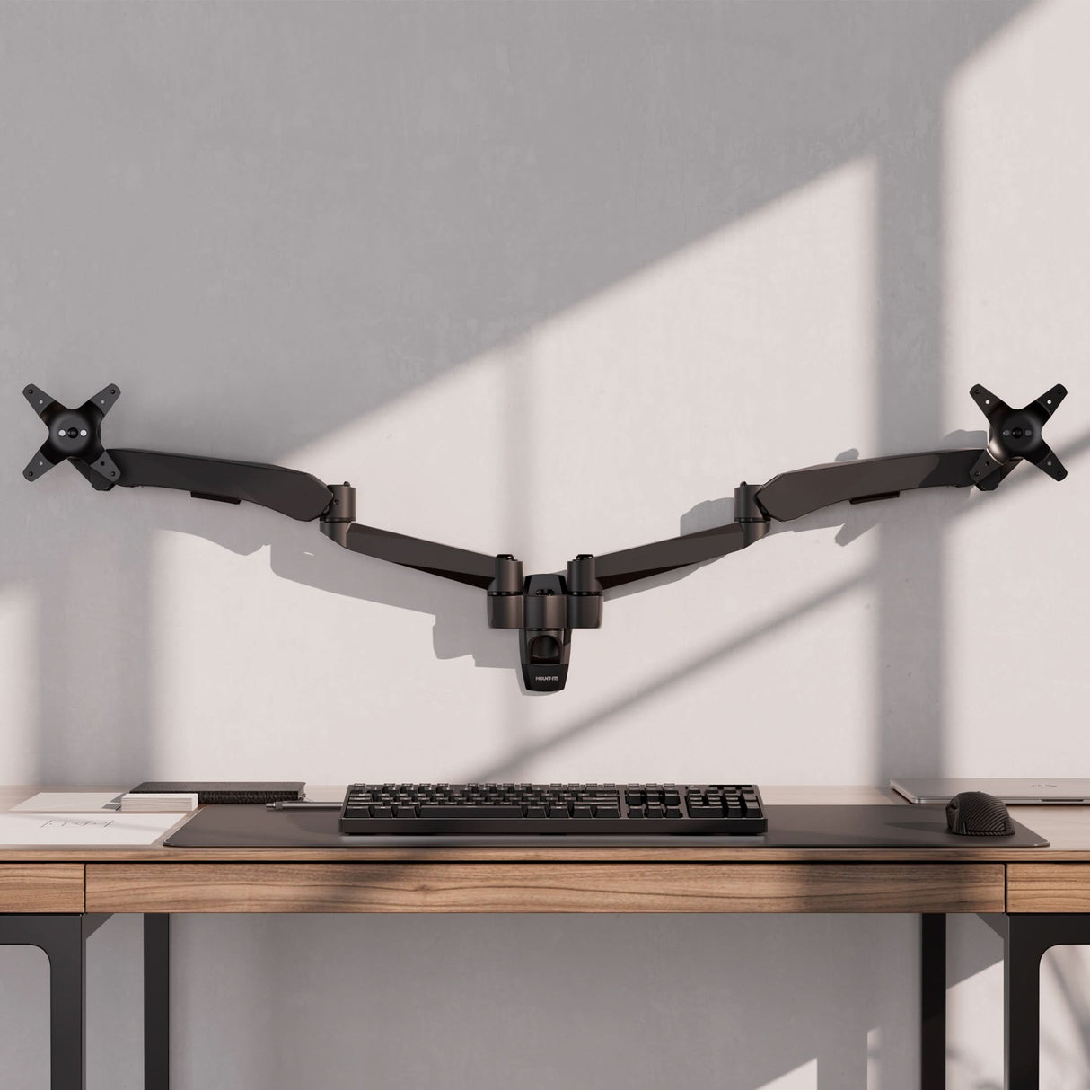 Monitor Mount - CLiX Series Full Motion Dual Monitor Wall Mount with Gas Spring Arms - Mount-It! -