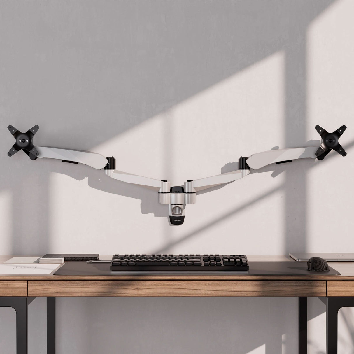 Monitor Mount - CLiX Series Full Motion Dual Monitor Wall Mount with Gas Spring Arms - Mount-It! -