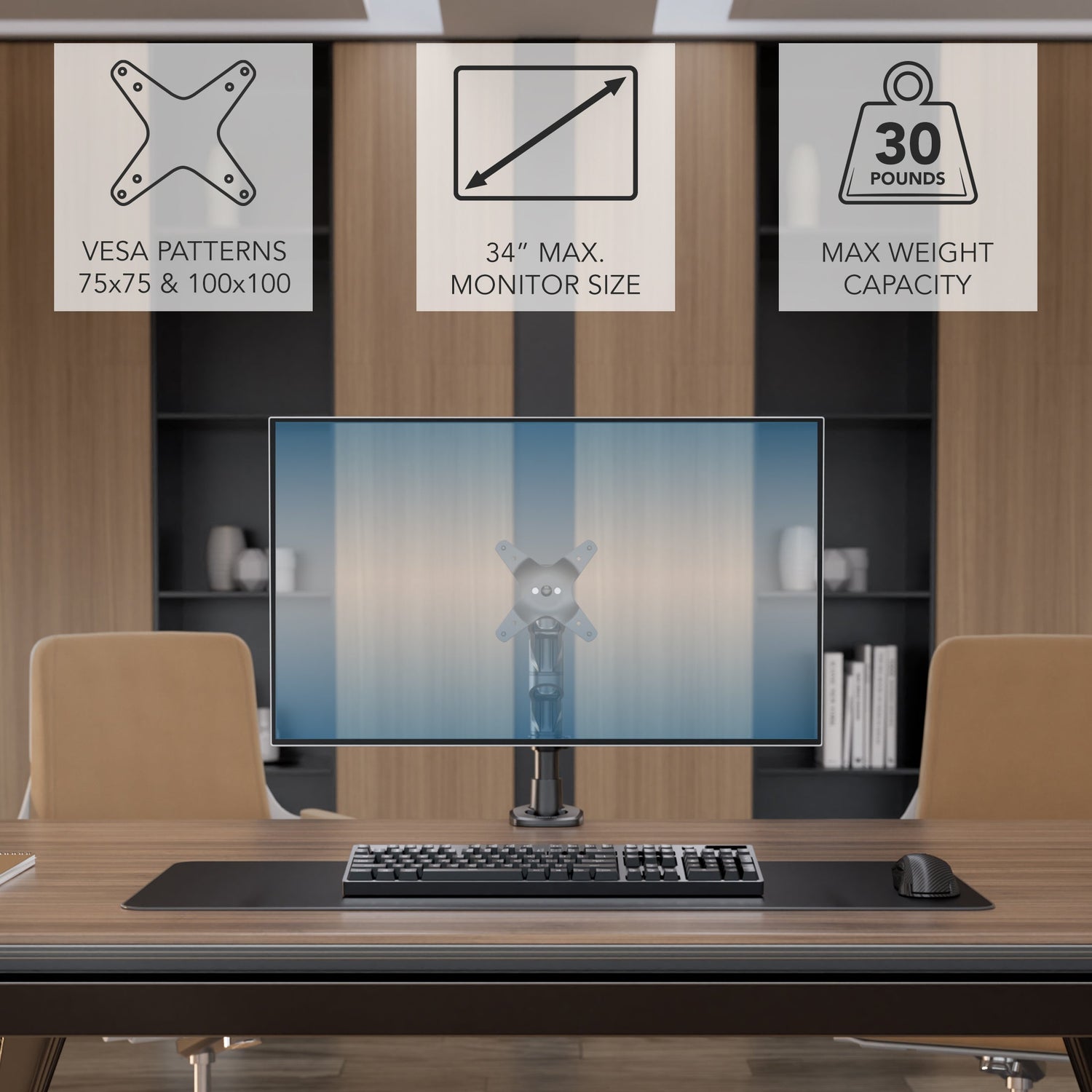 Monitor Mount - CLiX Series Full Motion Single Monitor Desk Mount - Mount-It! -