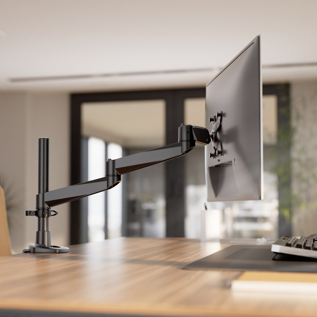 Full Motion Single Monitor Desk Mount Monitor Mount - CLiX Series Full Motion Single Monitor Desk Mount - Mount-It! -