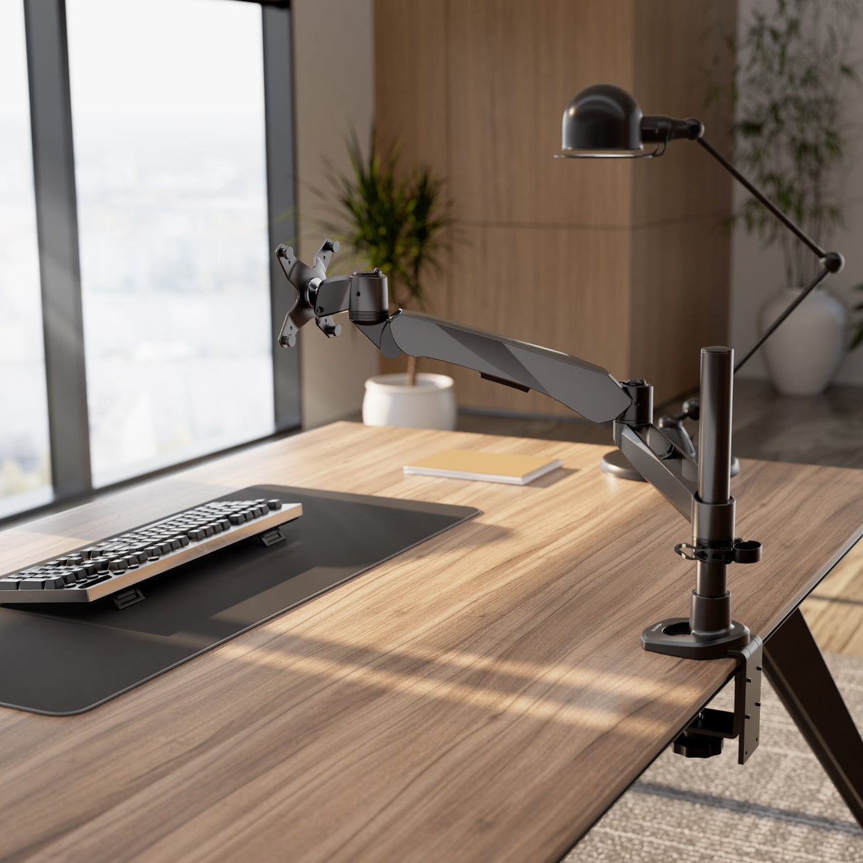 Full Motion Single Monitor Desk Mount with Gas Spring Arm Monitor Mount - CLiX Series Full Motion Single Monitor Desk Mount with Gas Spring Arm - Mount-It! -