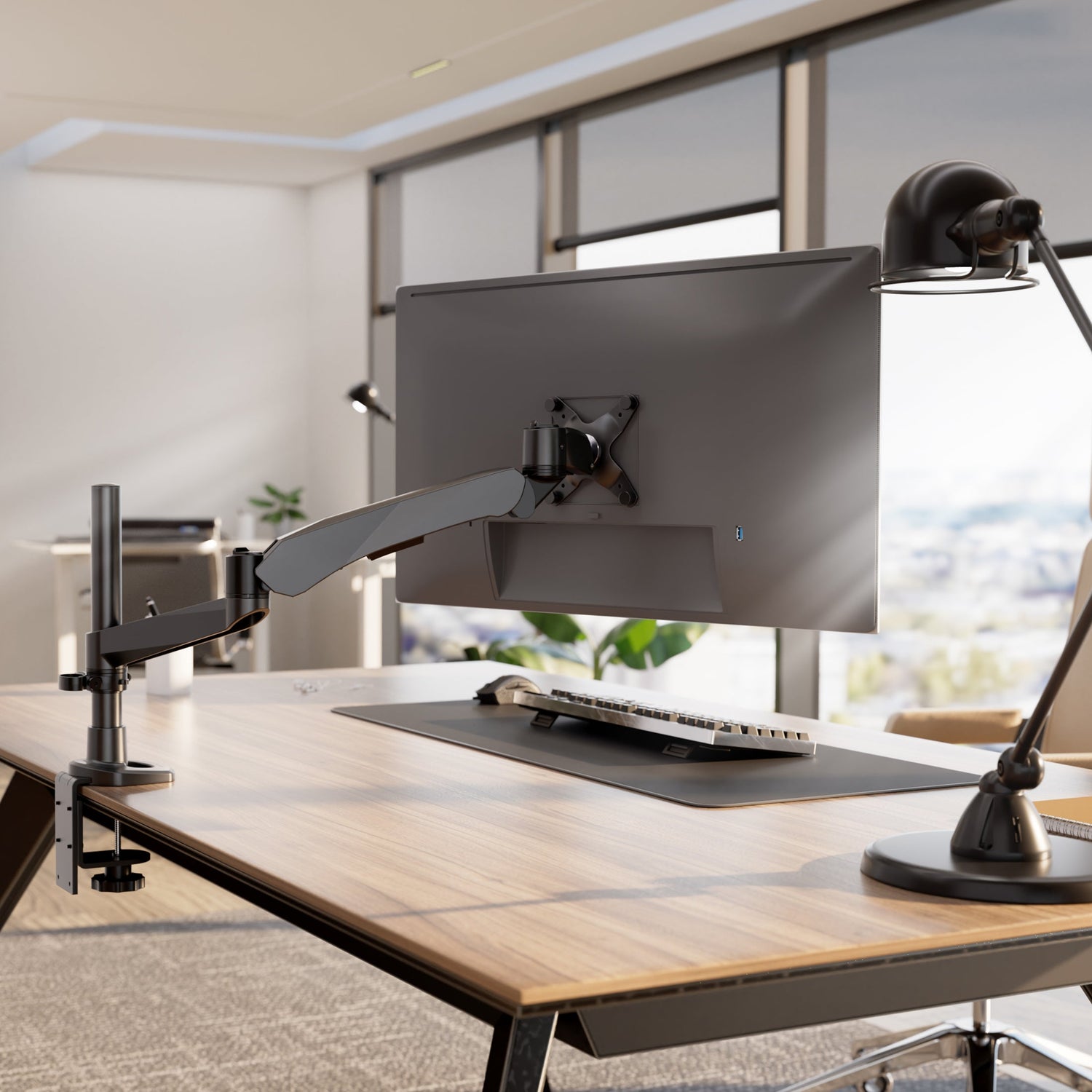 Monitor Mount - CLiX Series Full Motion Single Monitor Desk Mount with Gas Spring Arm - Mount-It! -