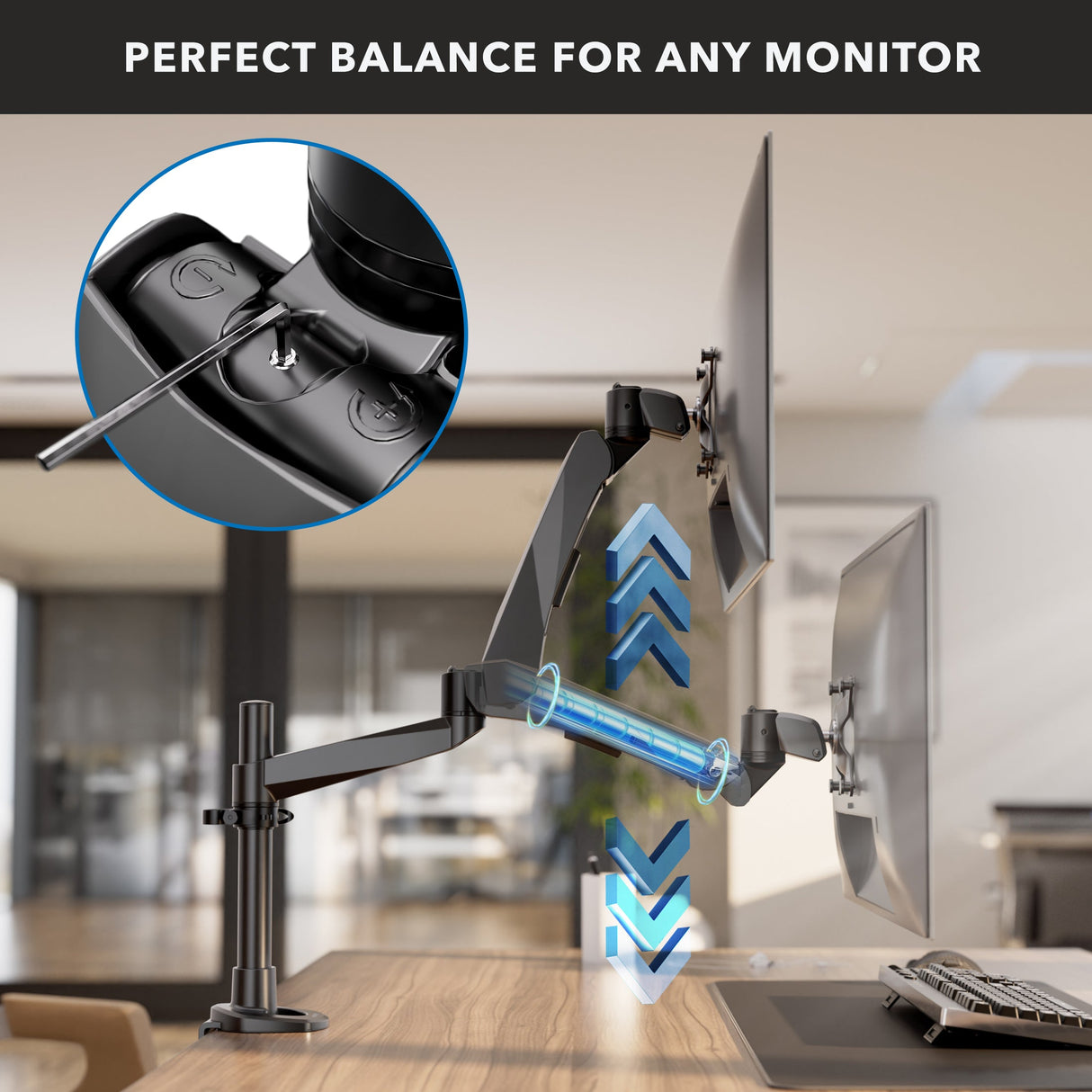 Full Motion Single Monitor Desk Mount with Gas Spring Arm Monitor Mount - CLiX Series Full Motion Single Monitor Desk Mount with Gas Spring Arm - Mount-It! -