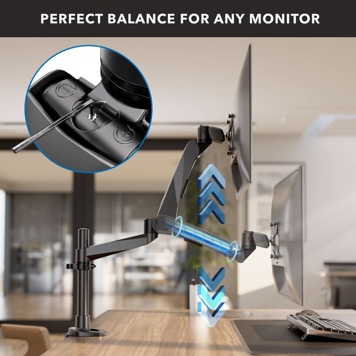 Monitor Mount - CLiX Series Full Motion Single Monitor Desk Mount with Gas Spring Arm - Mount-It! -