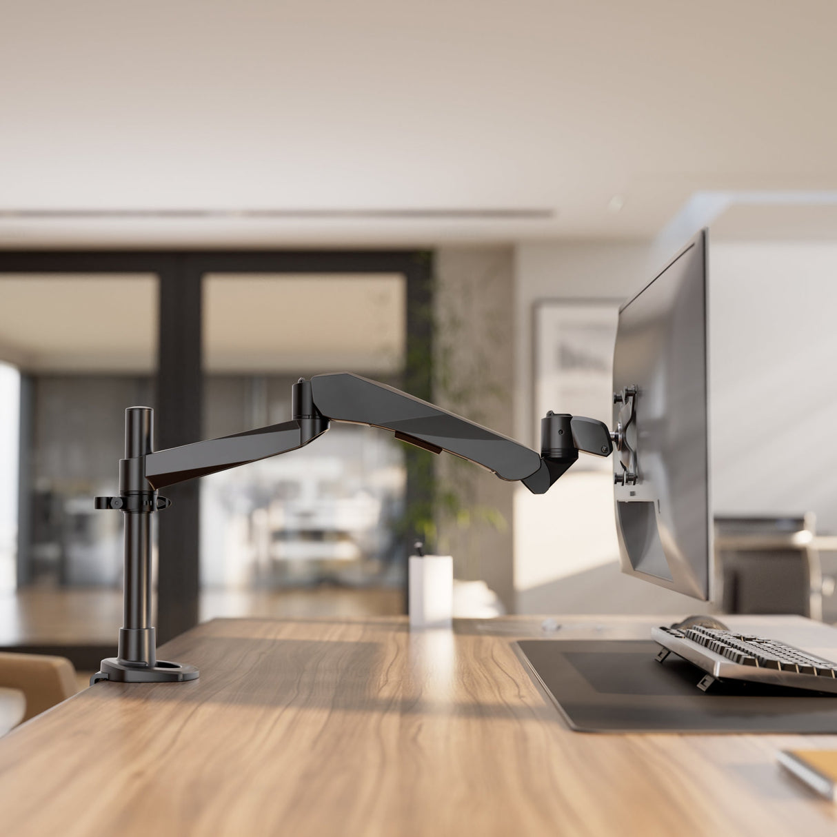 Full Motion Single Monitor Desk Mount with Gas Spring Arm Monitor Mount - CLiX Series Full Motion Single Monitor Desk Mount with Gas Spring Arm - Mount-It! -