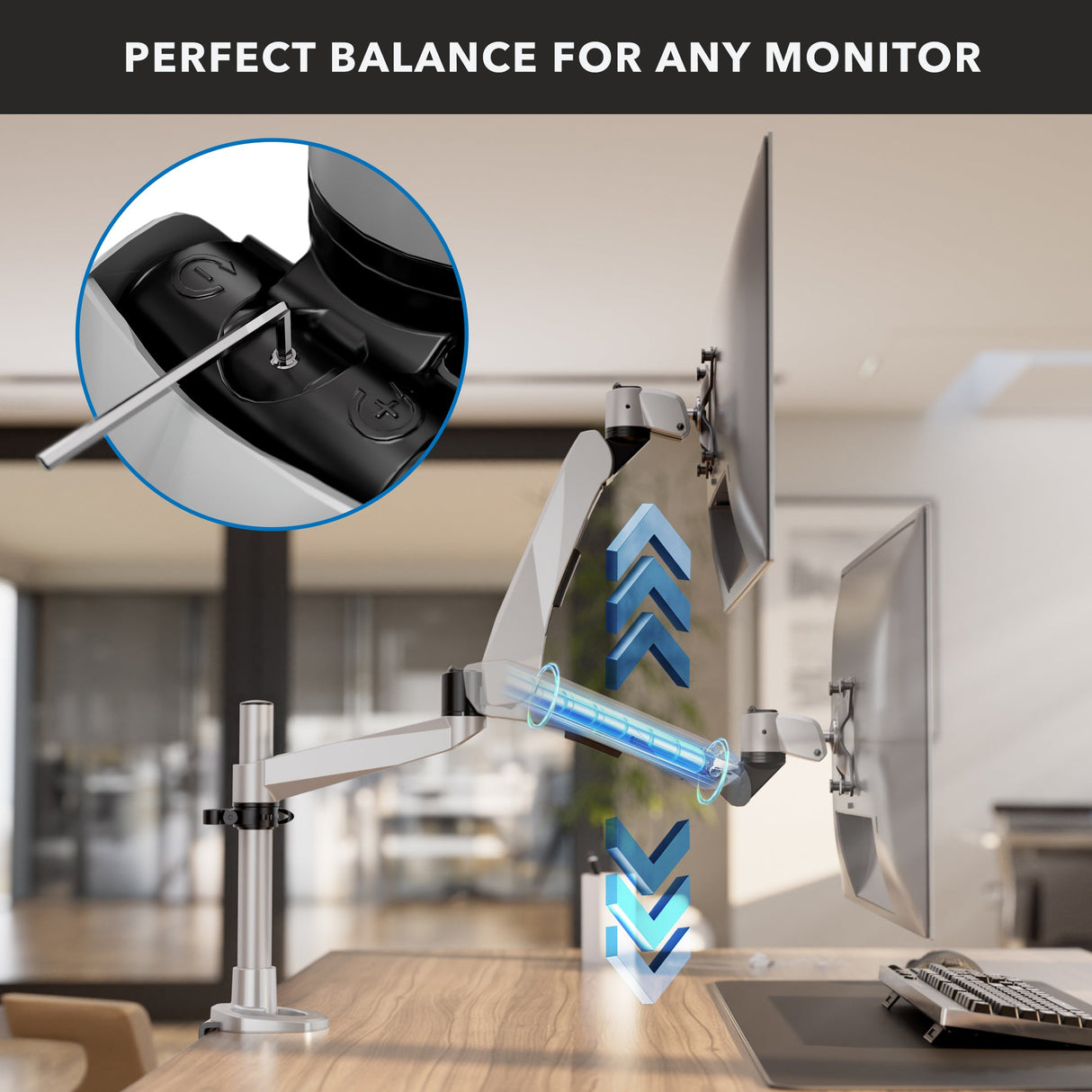 Full Motion Single Monitor Desk Mount with Gas Spring Arm Monitor Mount - CLiX Series Full Motion Single Monitor Desk Mount with Gas Spring Arm - Mount-It! -