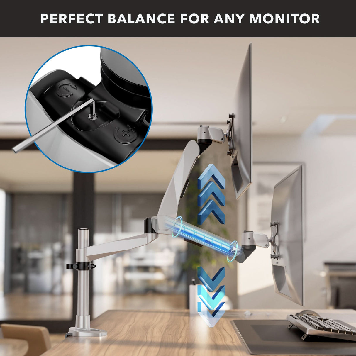 Monitor Mount - CLiX Series Full Motion Single Monitor Desk Mount with Gas Spring Arm - Mount-It! -