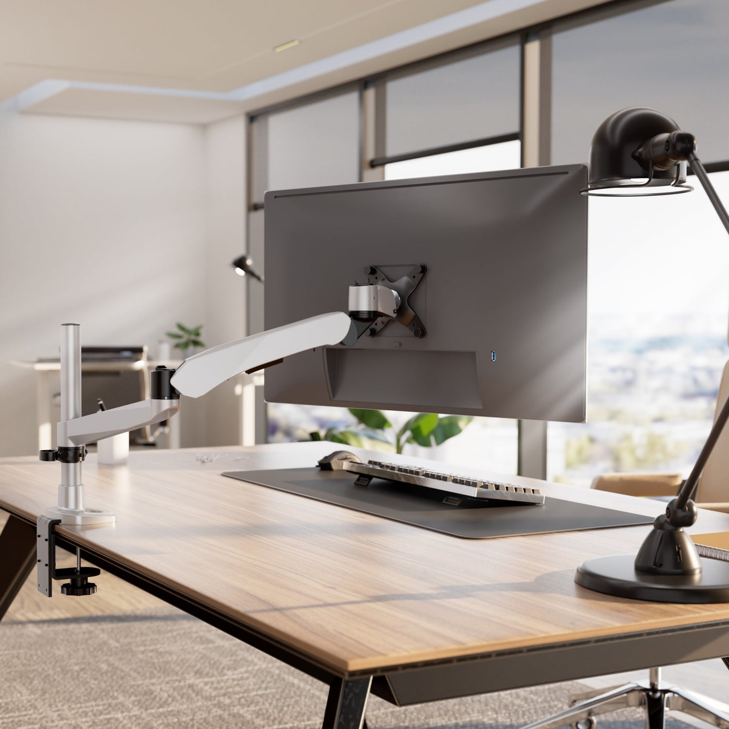 Monitor Mount - CLiX Series Full Motion Single Monitor Desk Mount with Gas Spring Arm - Mount-It! -