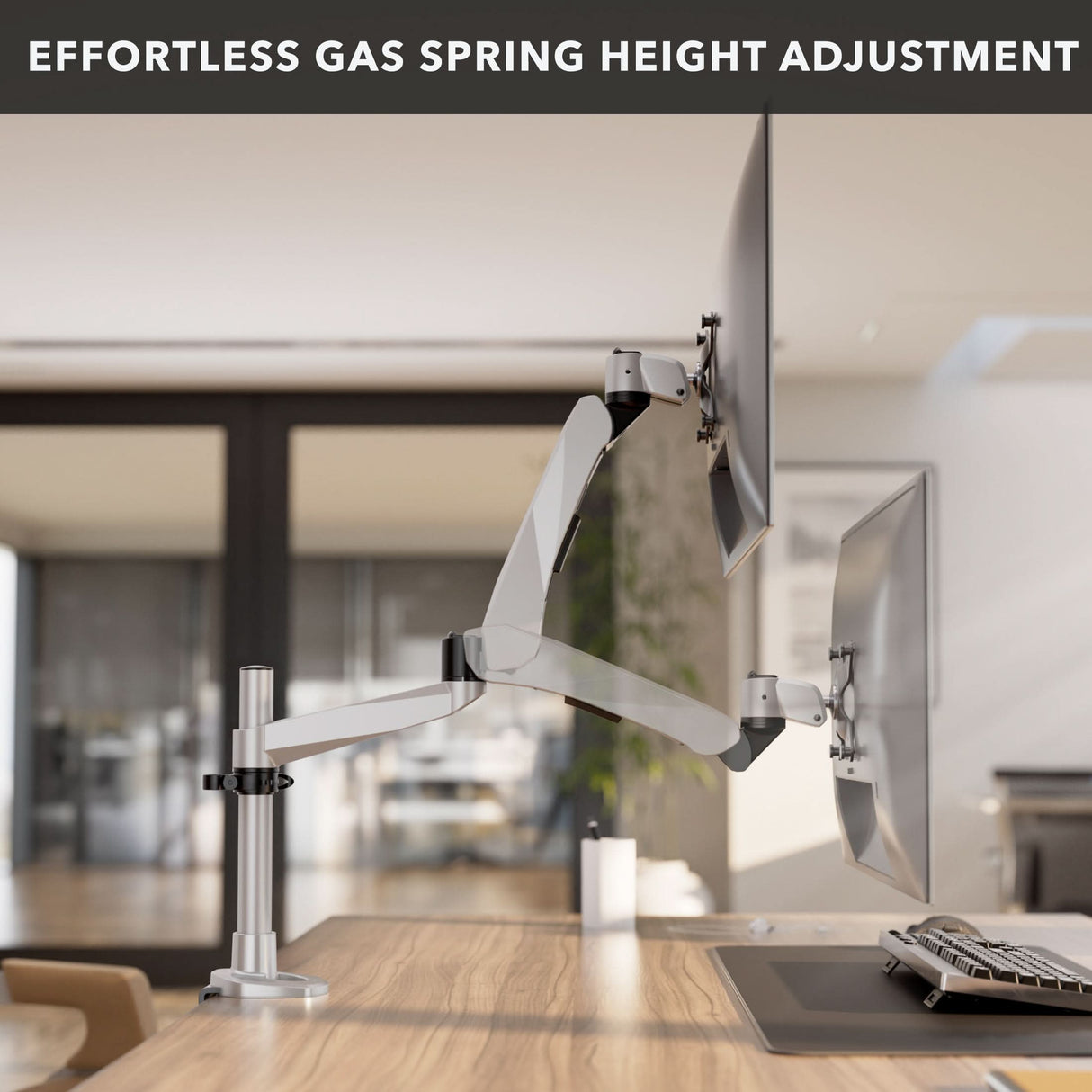 Monitor Mount - CLiX Series Full Motion Single Monitor Desk Mount with Gas Spring Arm - Mount-It! -