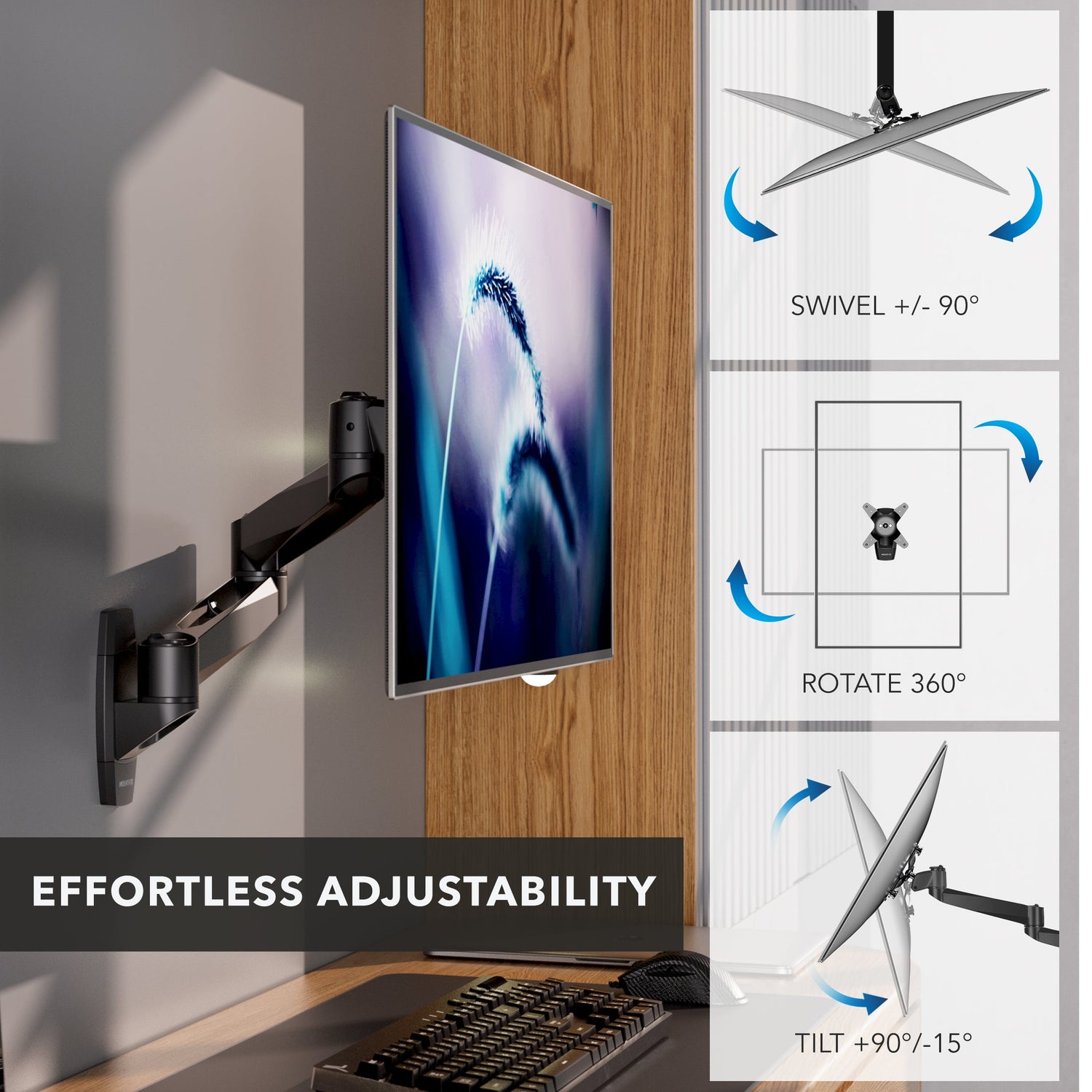 Monitor Mount - CLiX Series Full Motion Single Monitor Wall Mount - Mount-It! -