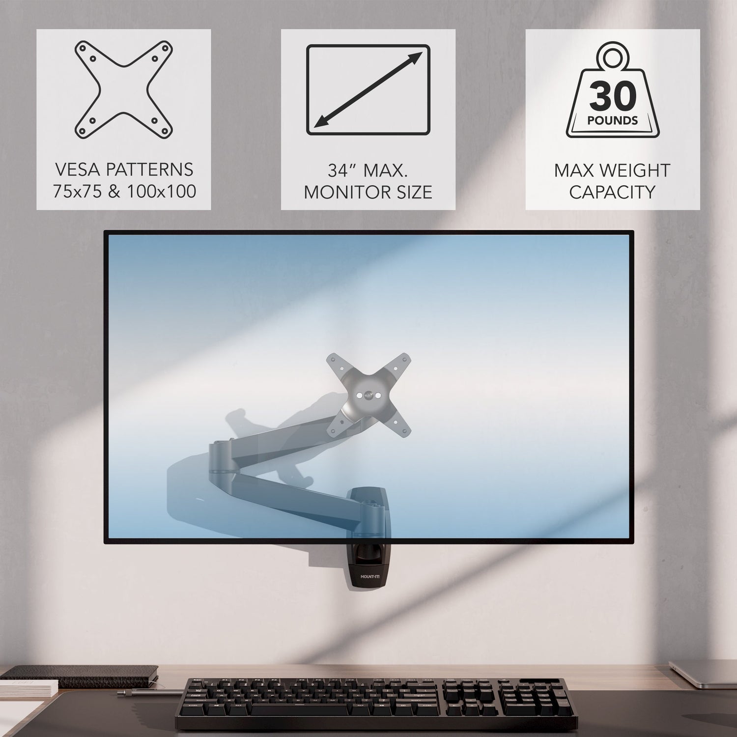 Monitor Mount - CLiX Series Full Motion Single Monitor Wall Mount - Mount-It! -