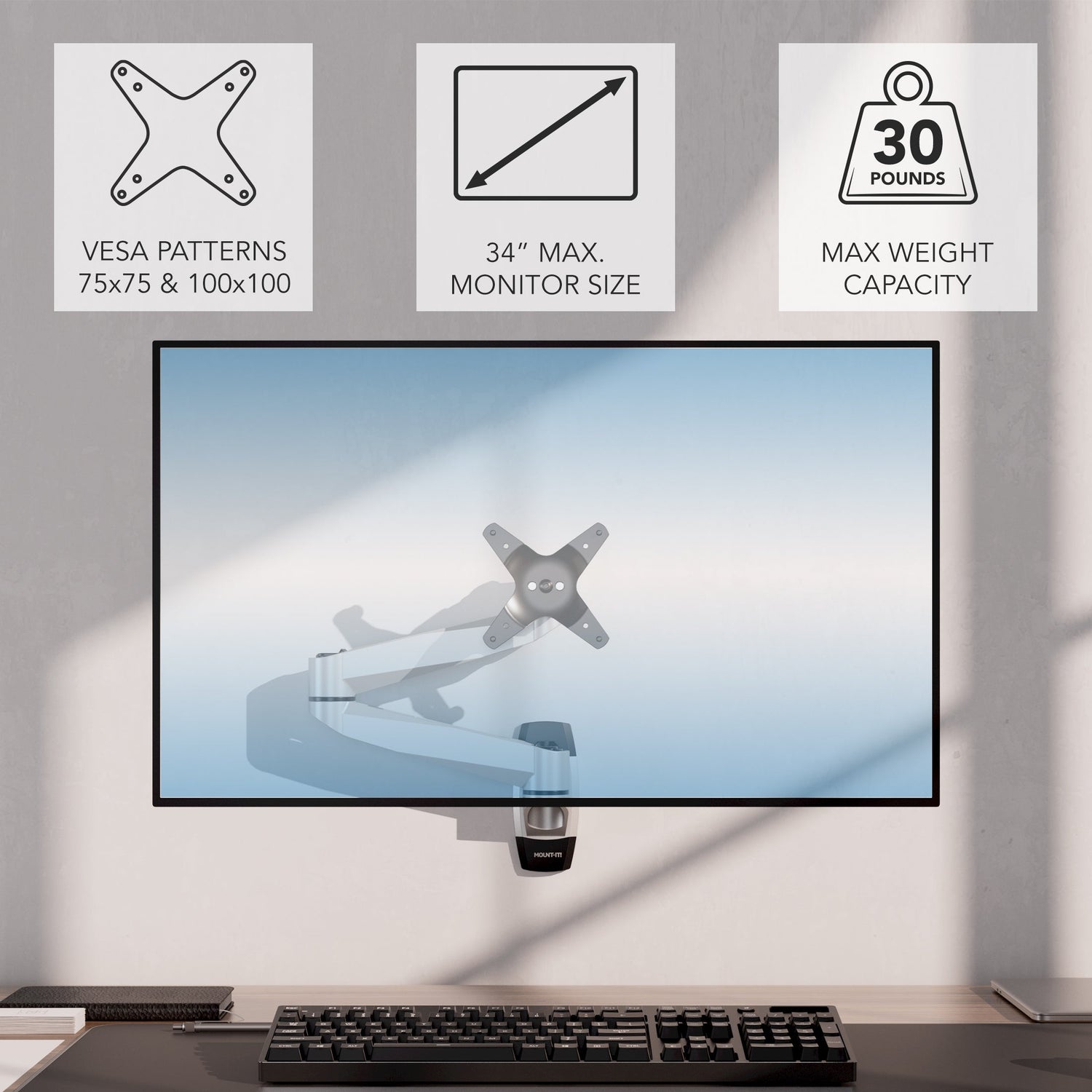 Monitor Mount - CLiX Series Full Motion Single Monitor Wall Mount - Mount-It! -