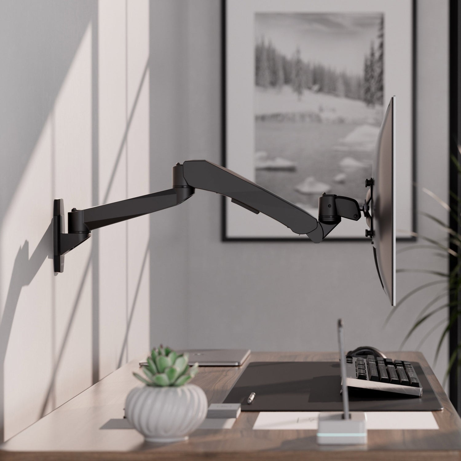 Monitor Mount - CLiX Series Full Motion Single Monitor Wall Mount with Gas Spring Arm - Mount-It! -