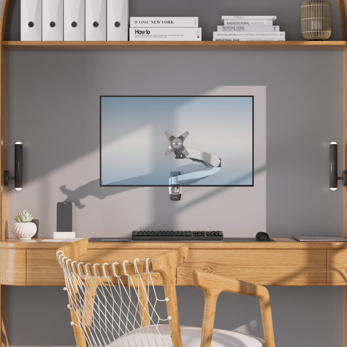 Full Motion Single Monitor Wall Mount with Gas Spring Arm Monitor Mount - CLiX Series Full Motion Single Monitor Wall Mount with Gas Spring Arm - Mount-It! -