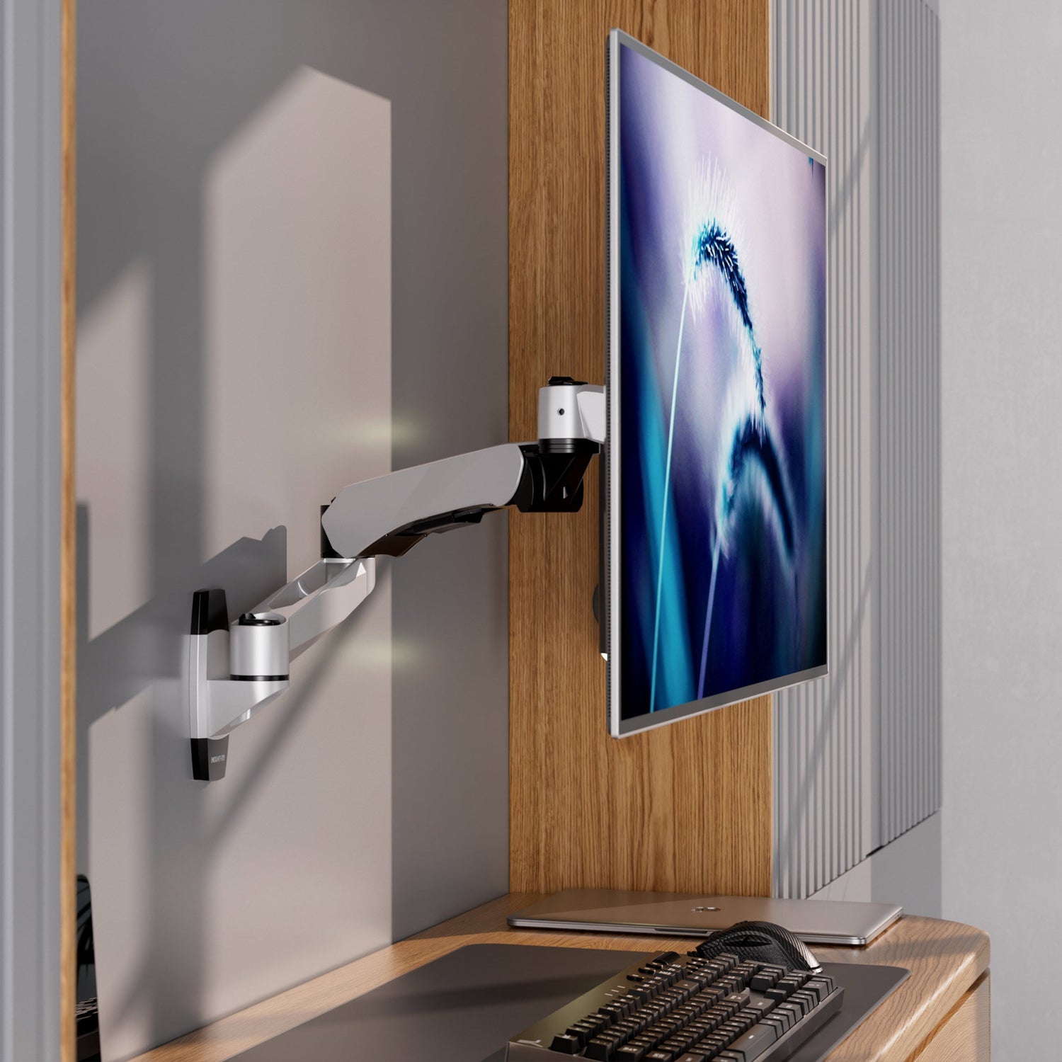 Monitor Mount - CLiX Series Full Motion Single Monitor Wall Mount with Gas Spring Arm - Mount-It! -