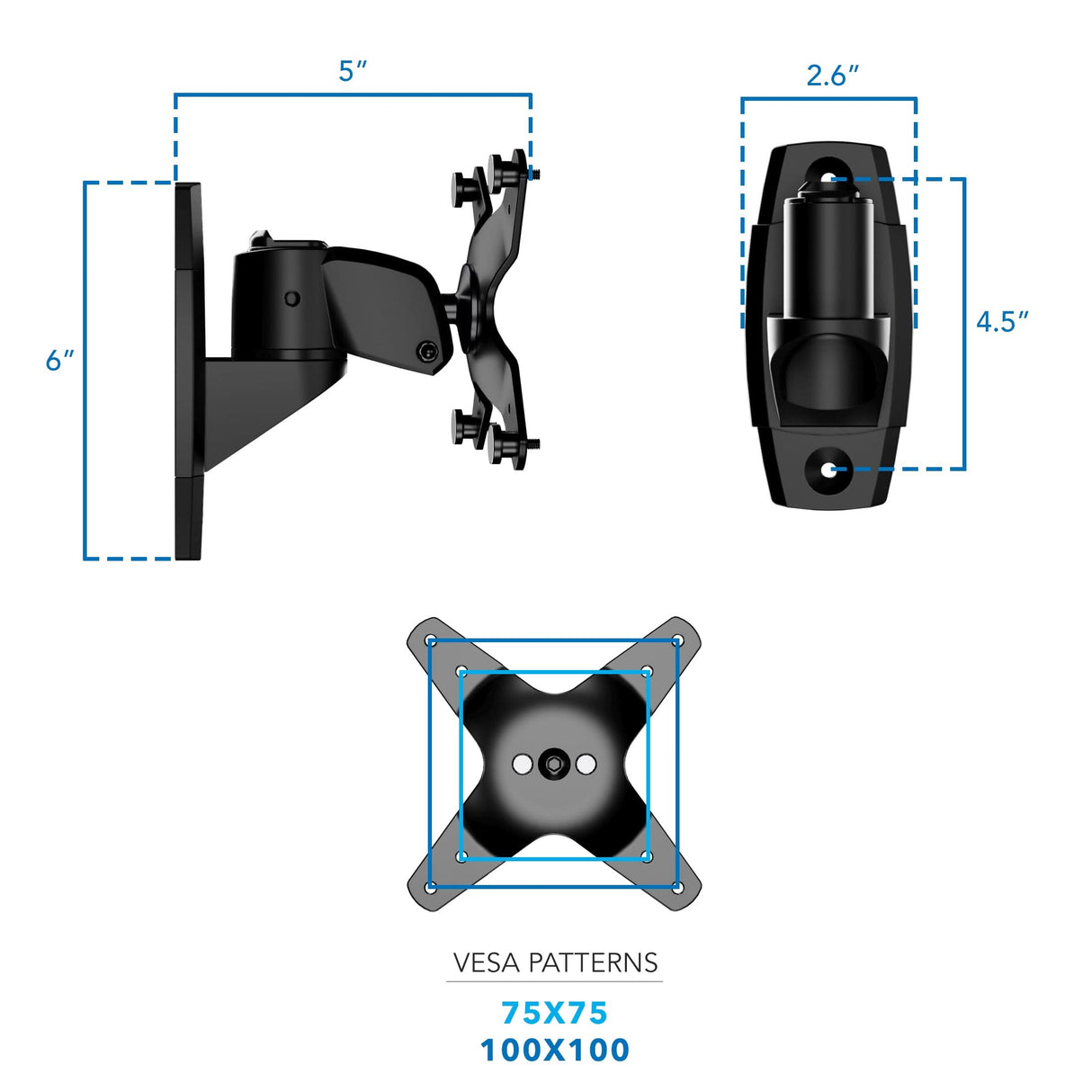 Monitor Mount - CLiX Series Single Monitor Wall Mount - Mount-It! -