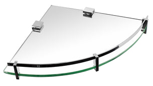 Component Shelves - Corner Glass Shelf with Chrome Rail - Mount-It! - MI-824A Component Shelves - Corner Glass Shelf with Chrome Rail - Mount-It! - MI-824A