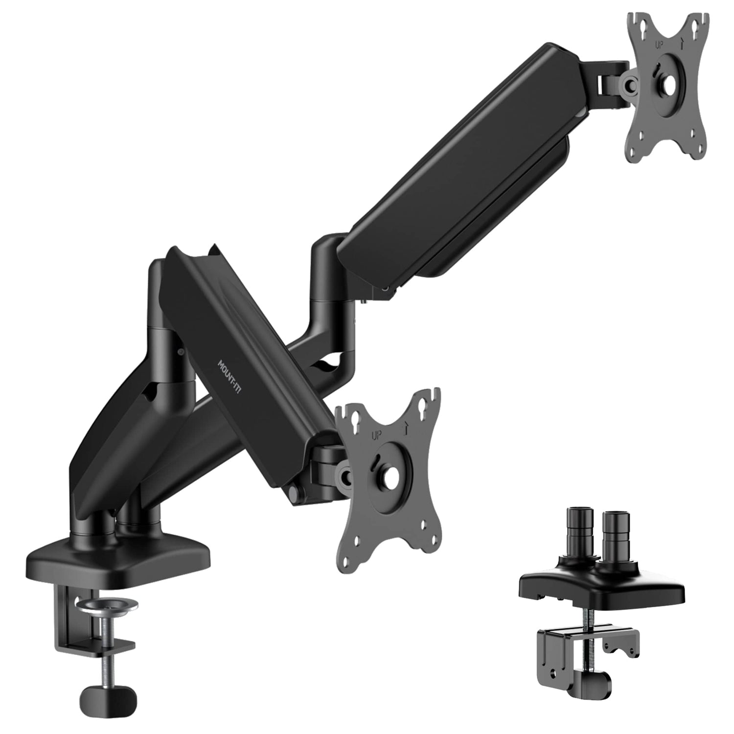 Monitor Mount - Dual Monitor Desk Mount with Gas Spring Arms - Mount-It! - MI-1882BLK