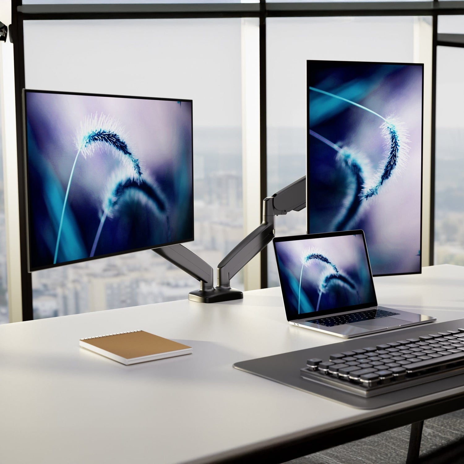 Monitor Mount - Dual Monitor Desk Mount with Gas Spring Arms - Mount-It! - MI-1882BLK