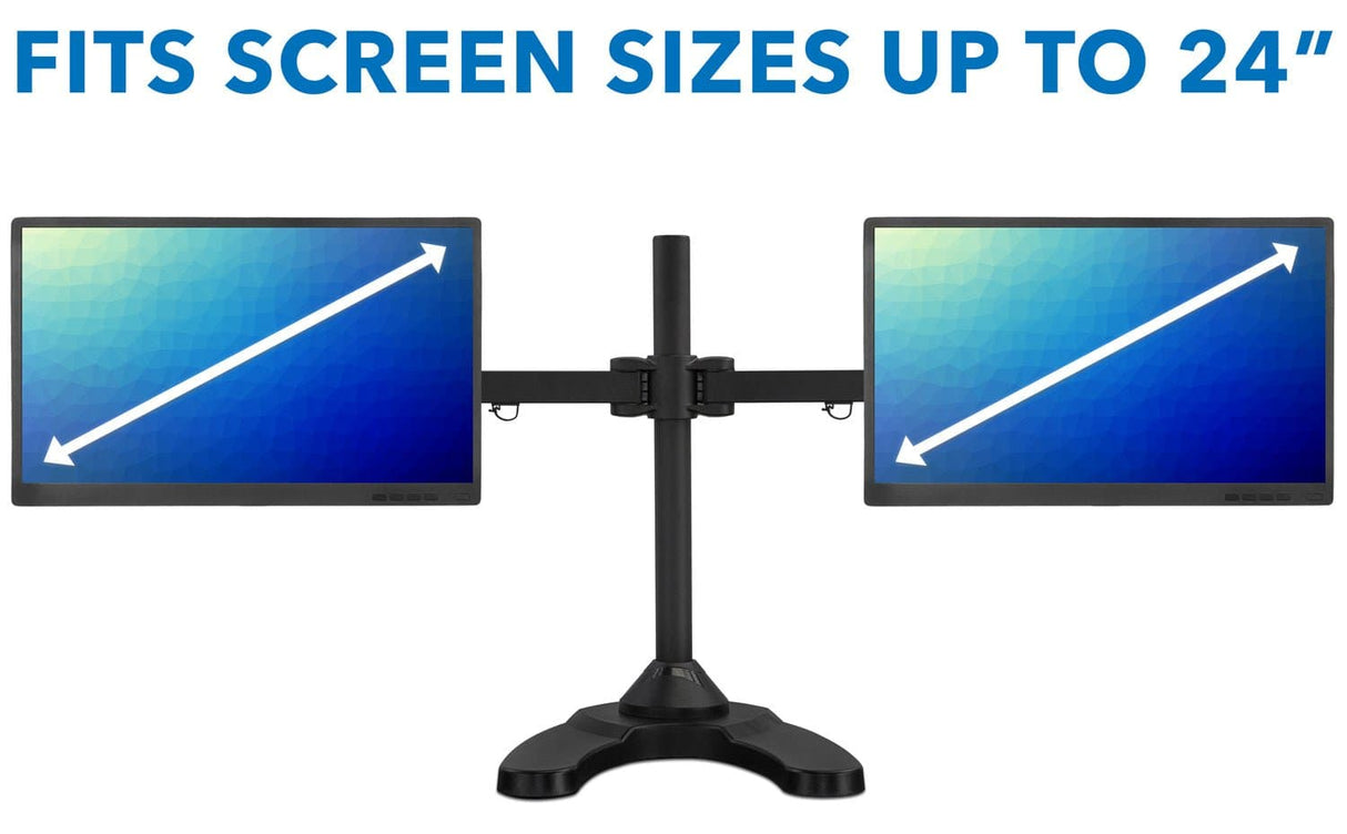 Dual Monitor Desk Stand w/ Articulating Arms Monitor Stands - Dual Monitor Desk Stand w/ Articulating Arms - Mount-It! - MI-781