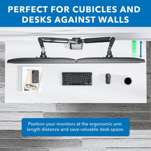 Monitor Mount - Dual Monitor Mount With Low Profile Gas Spring Arms - Mount-It! - MI-4884B Monitor Mount - Dual Monitor Mount With Low Profile Gas Spring Arms - Mount-It! - MI-4884B