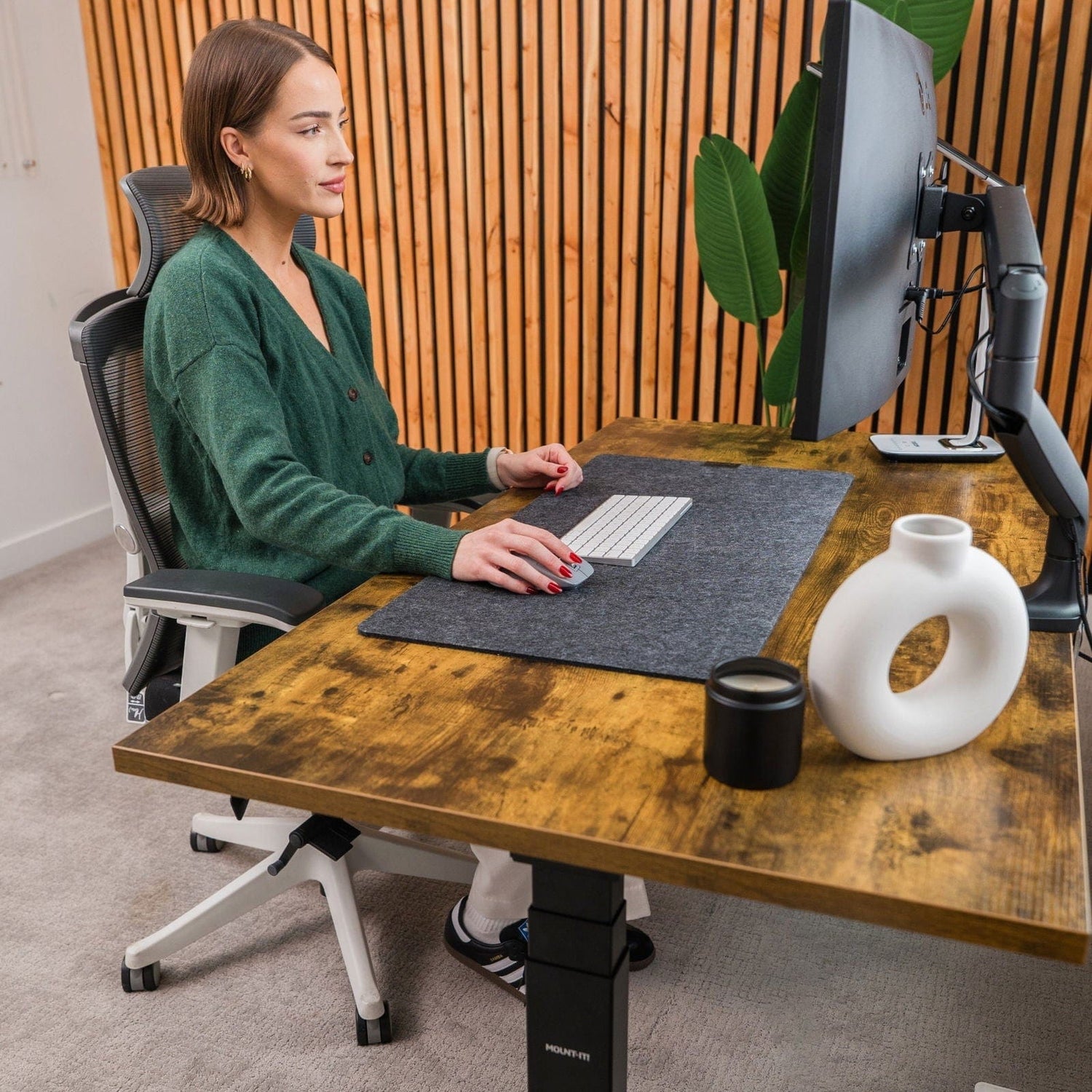 Desk Frame - Dual-Motor, 3-Stage Electric Standing Desk Frame - Mount-It! -