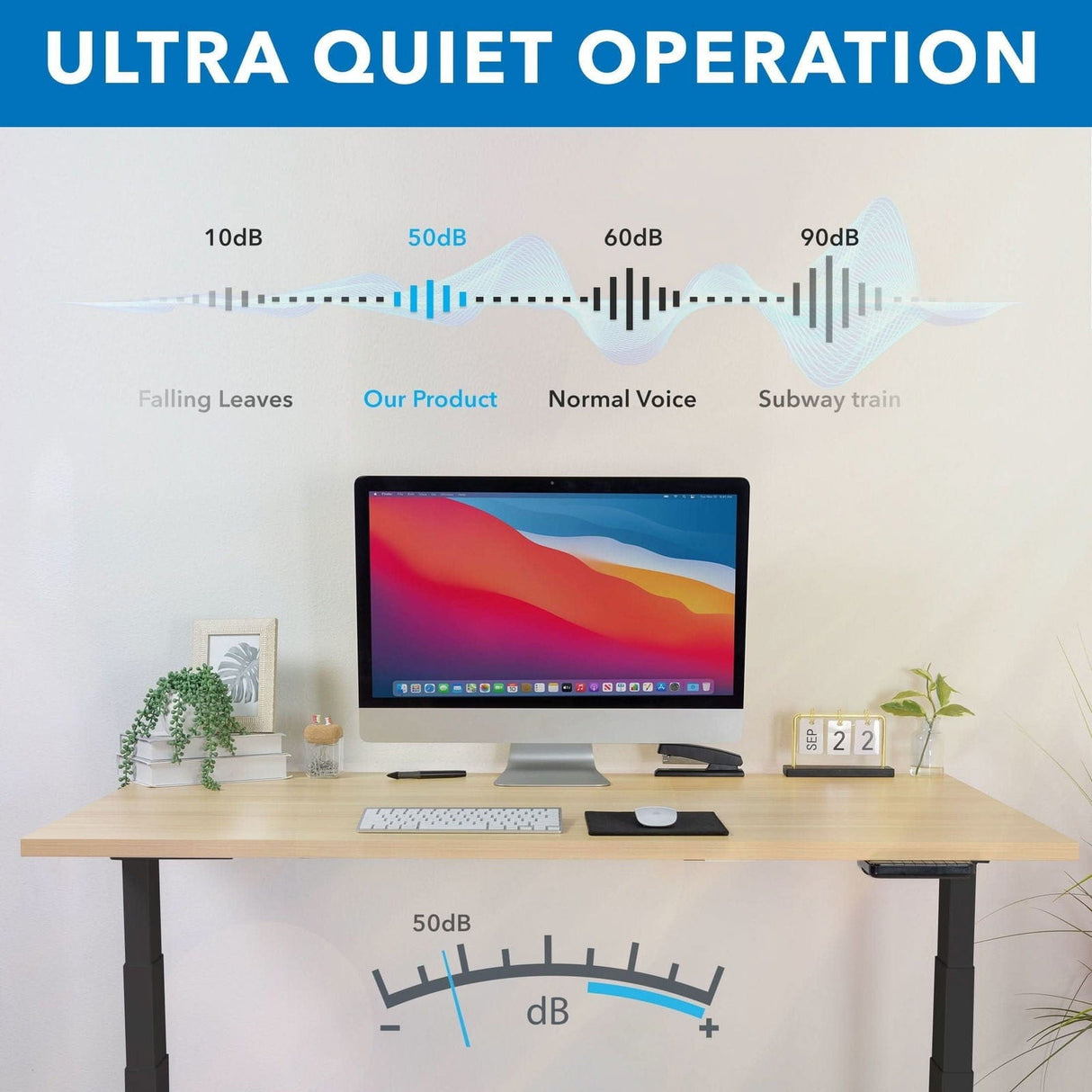 Dual-Motor, 3-Stage Electric Standing Desk Frame Desk Frame - Dual-Motor, 3-Stage Electric Standing Desk Frame - Mount-It! -