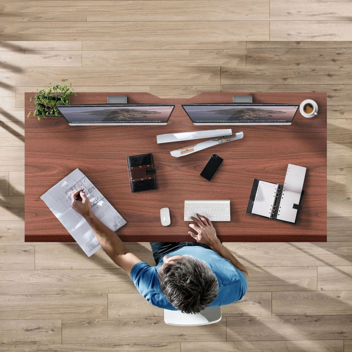 Dual Motor Electric Standing Desk with 60" Tabletop - Black Base Standing Desk - Dual Motor Electric Standing Desk with 60" Tabletop - Black Base - Mount-It! -