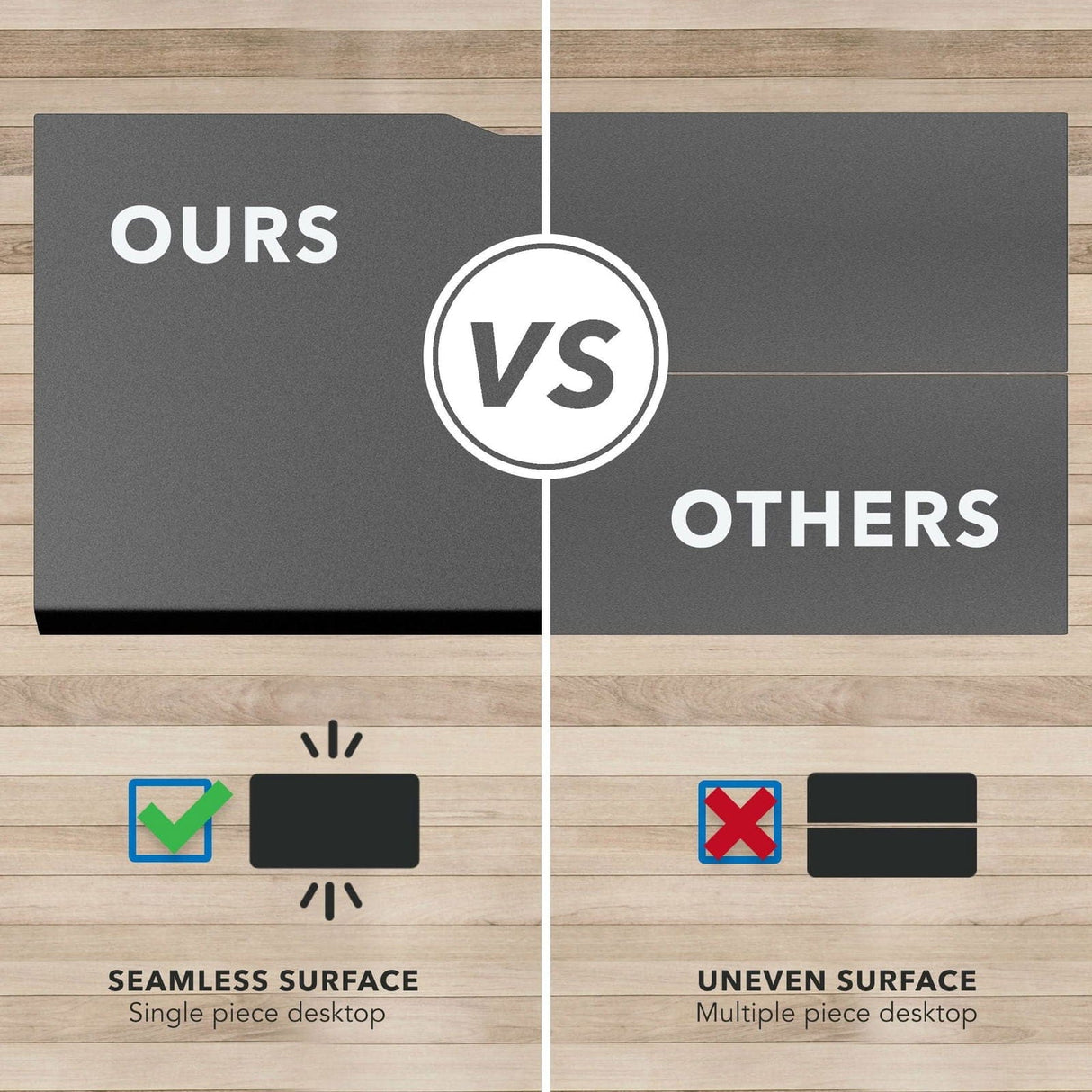 Dual Motor Electric Standing Desk with 72" Tabletop - Black Base Standing Desk - Dual Motor Electric Standing Desk with 72" Tabletop - Black Base - Mount-It! -