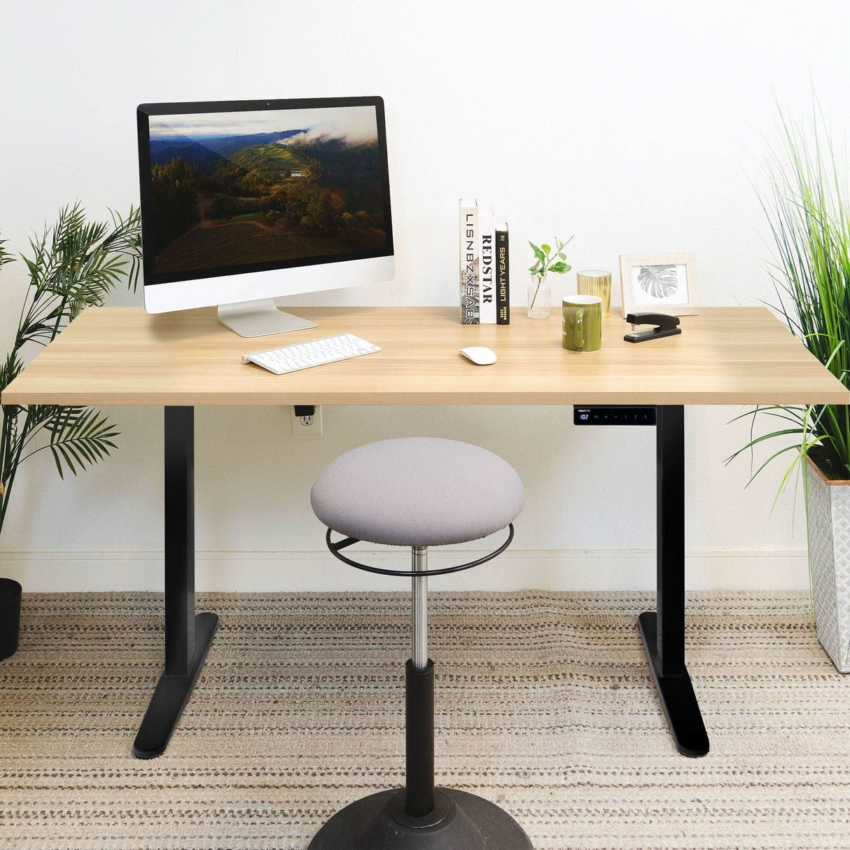 Electric Standing Desk with 55" Tabletop - Black Base Standing Desk - Electric Standing Desk with 55" Tabletop - Black Base - Mount-It! -