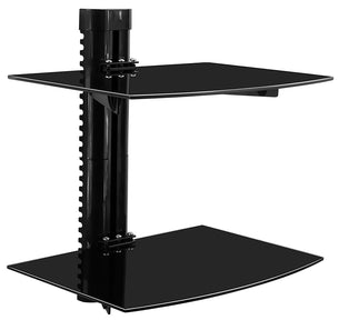 Component Shelves - Floating Wall Mounted Dual Shelf Stand - Mount-It! - MI-892 Component Shelves - Floating Wall Mounted Dual Shelf Stand - Mount-It! - MI-892