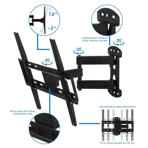 Optimal TV Height Guide: Transform Your Viewing Experience TV Mount - Full Motion Corner TV Wall Mount - Mount-It! - MI-4471