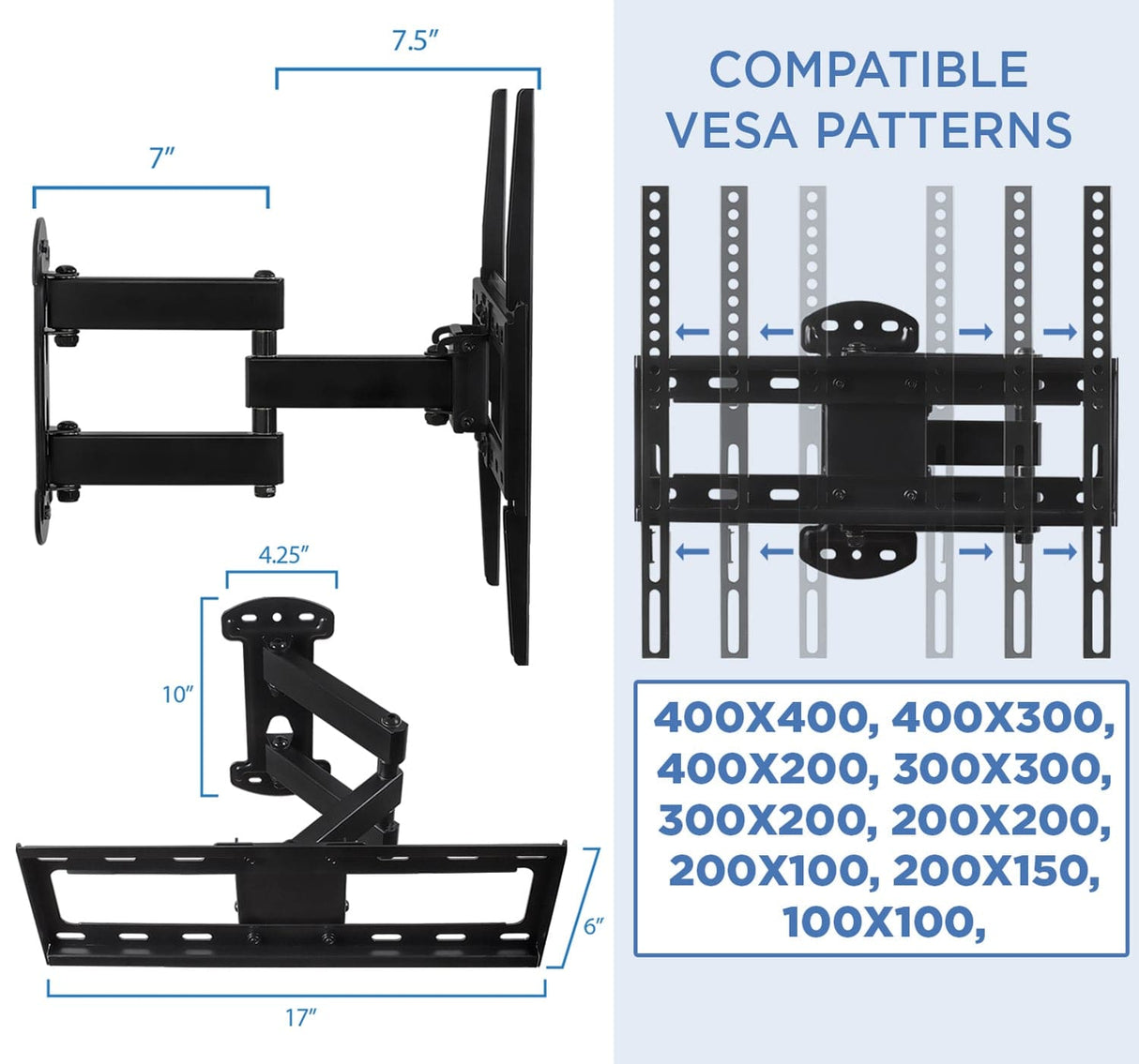 Full Motion Corner TV Wall Mount TV Mount - Full Motion Corner TV Wall Mount - Mount-It! - MI-4471