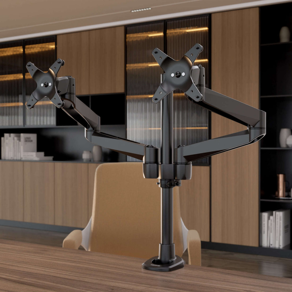 Full Motion Dual Monitor Desk Mount Monitor Mount - Full Motion Dual Monitor Desk Mount - Mount-It! -