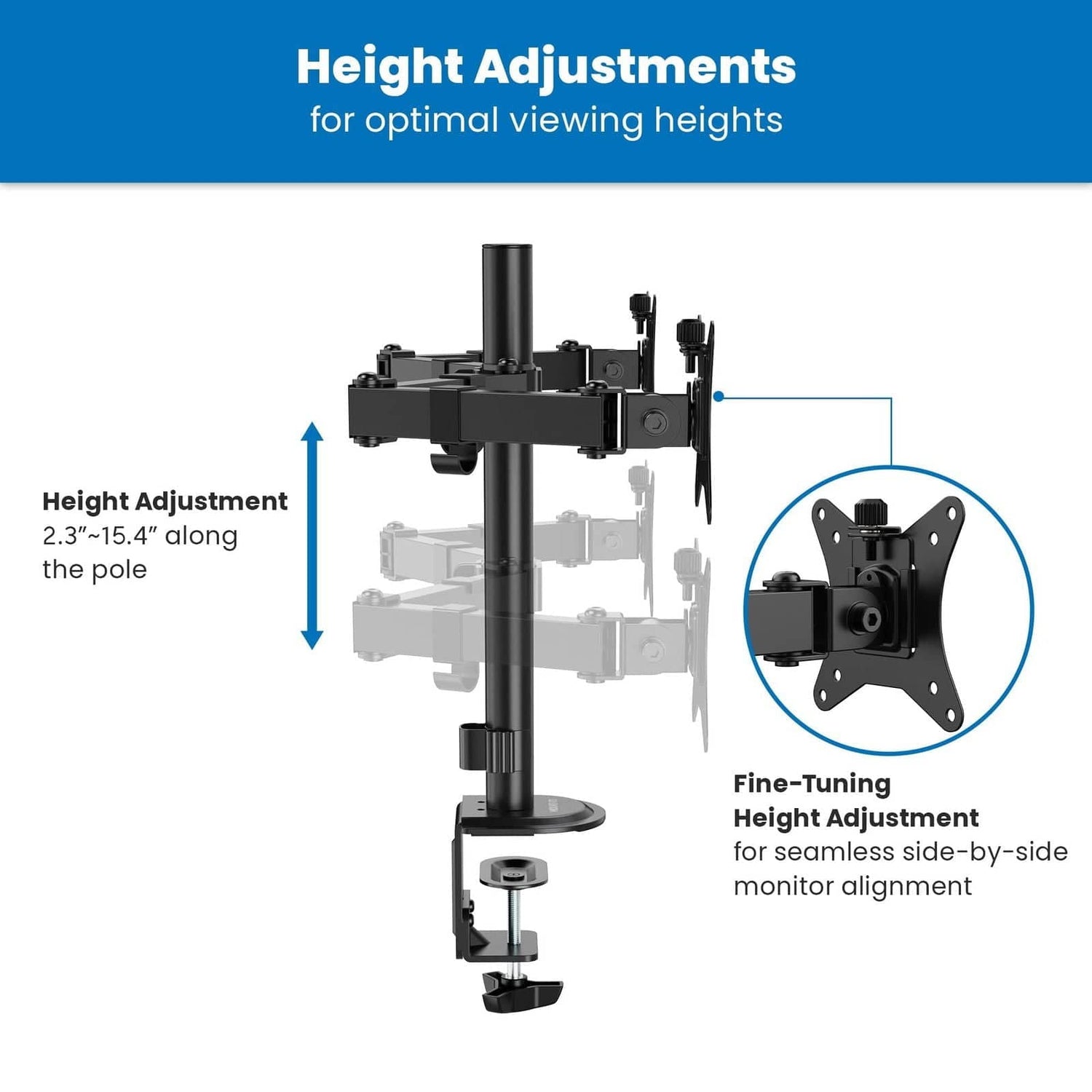 Monitor Mount - Full Motion Dual Monitor Desk Mount - Mount-It! -