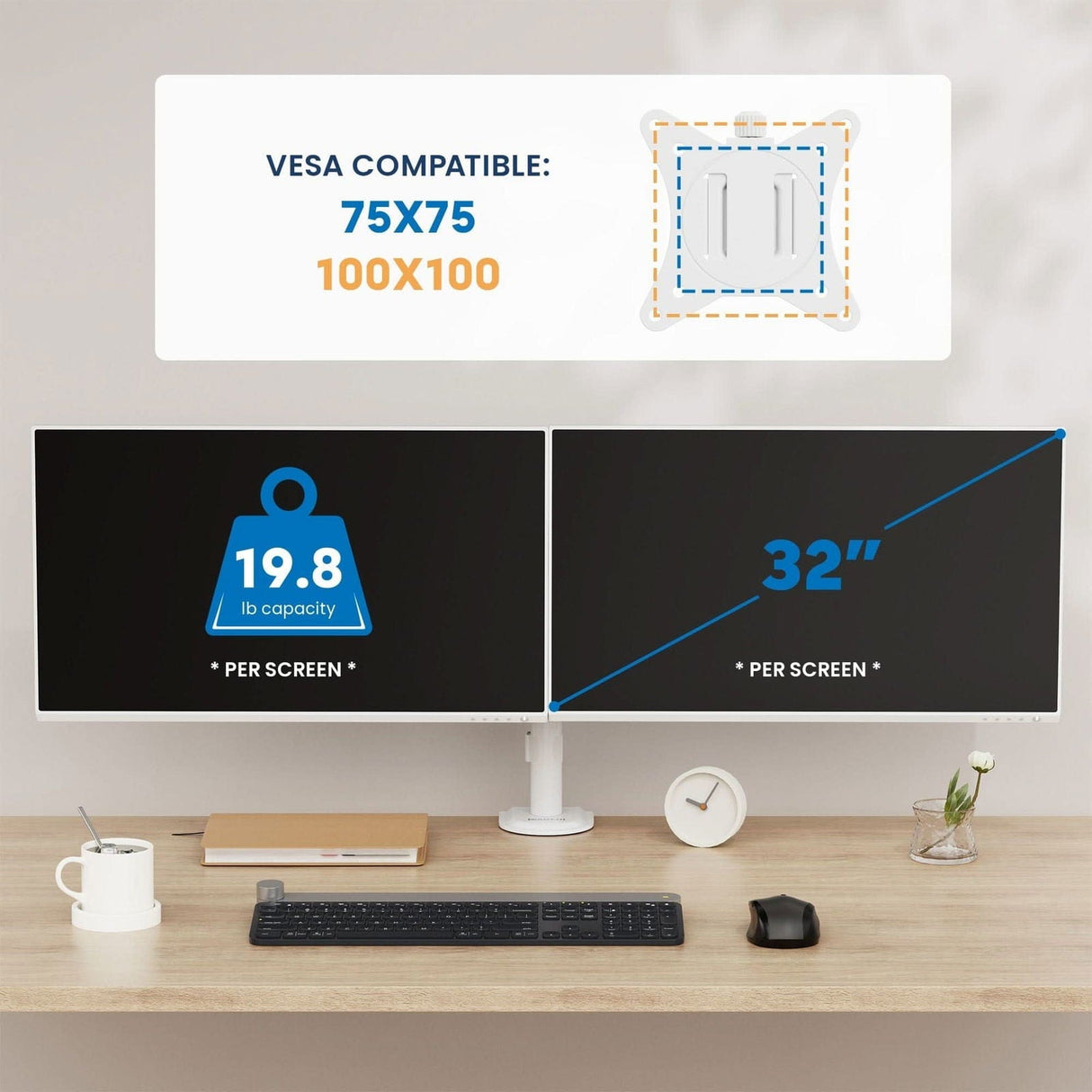 Full Motion Dual Monitor Desk Mount Monitor Mount - Full Motion Dual Monitor Desk Mount - Mount-It! -