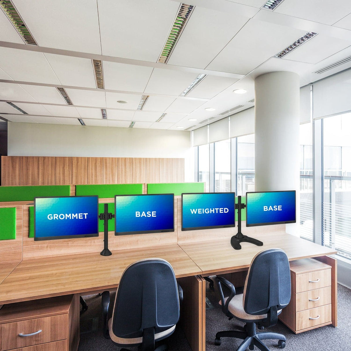 Full Motion Dual Monitor Desk Stand Monitor Stands - Full Motion Dual Monitor Desk Stand - Mount-It! - MI-792