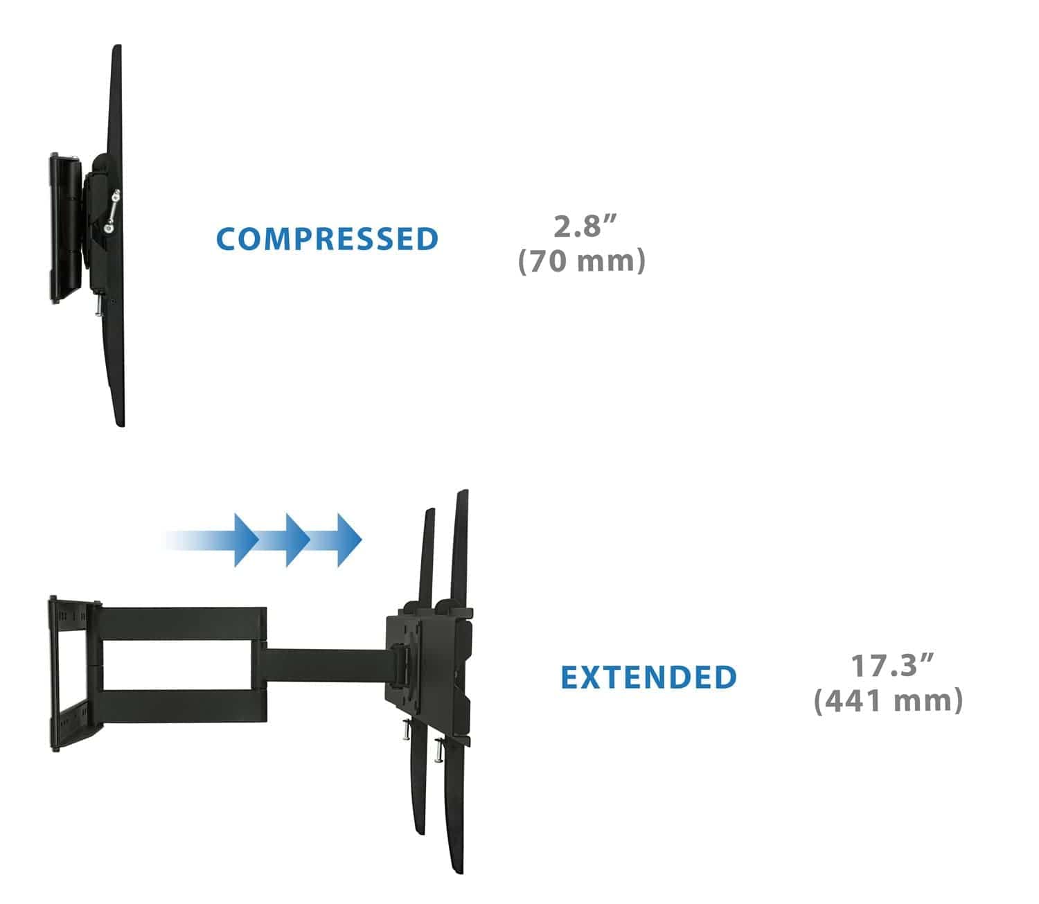 TV Mount - Full-Motion High Weight Capacity TV Mount - Mount-It! - MI-346L