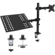 Full Motion Laptop and Monitor Desk Mount with Cooling Tray Laptop Mount - Full Motion Laptop and Monitor Desk Mount with Cooling Tray - Mount-It! - MI-7352LTMN