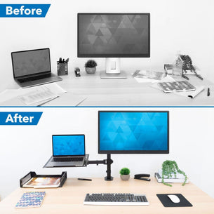 Laptop Mount - Full Motion Laptop and Monitor Desk Mount with Cooling Tray - Mount-It! - MI-7352LTMN Laptop Mount - Full Motion Laptop and Monitor Desk Mount with Cooling Tray - Mount-It! - MI-7352LTMN