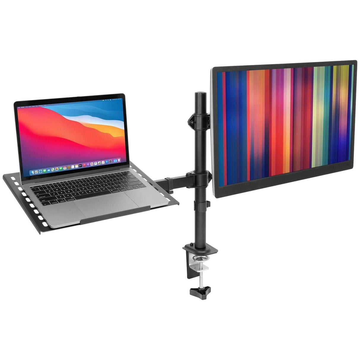Full Motion Laptop and Monitor Desk Mount with Cooling Tray Laptop Mount - Full Motion Laptop and Monitor Desk Mount with Cooling Tray - Mount-It! - MI-7352LTMN