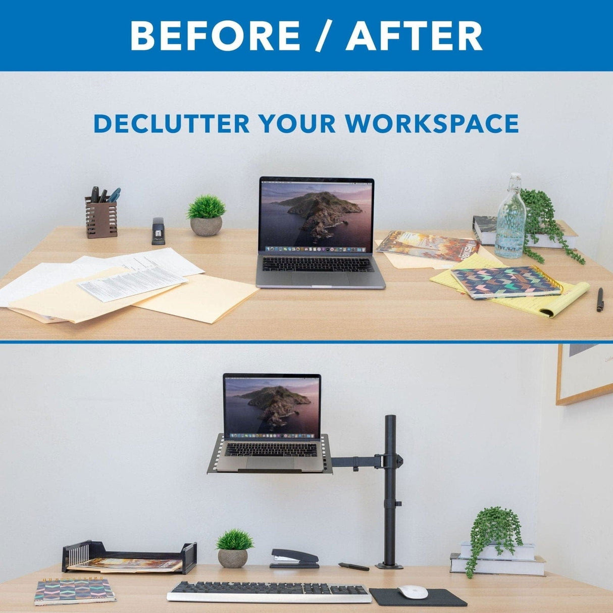 Full Motion Laptop Desk Mount with Cooling Tray Laptop Mount - Full Motion Laptop Desk Mount with Cooling Tray - Mount-It! - MI-7352LT