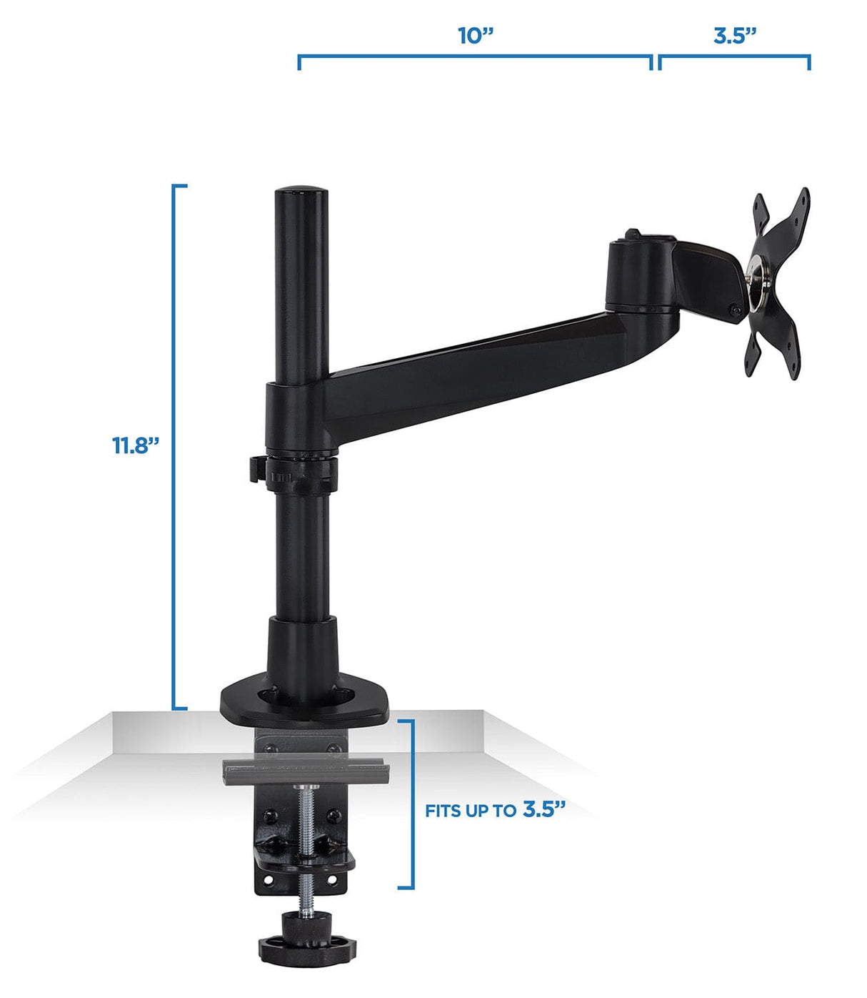 Full Motion Monitor Desk Mount Monitor Mount - Full Motion Monitor Desk Mount - Mount-It! - MI-32116_BLK