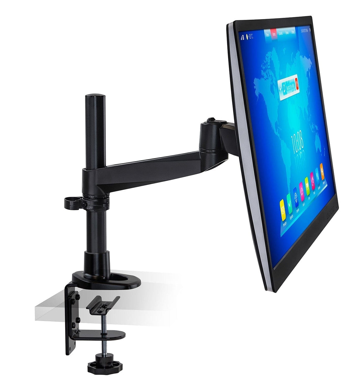Full Motion Monitor Desk Mount Monitor Mount - Full Motion Monitor Desk Mount - Mount-It! - MI-32116_BLK