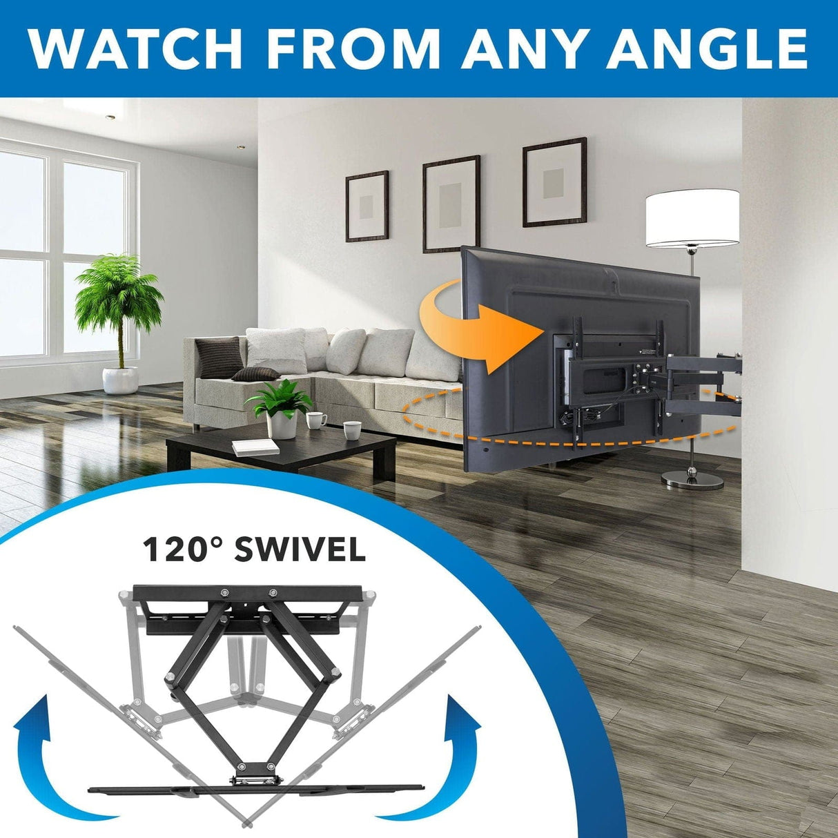 Full Motion Outdoor TV Wall Mount TV Mount - Full Motion Outdoor TV Wall Mount - Mount-It! - MI-396