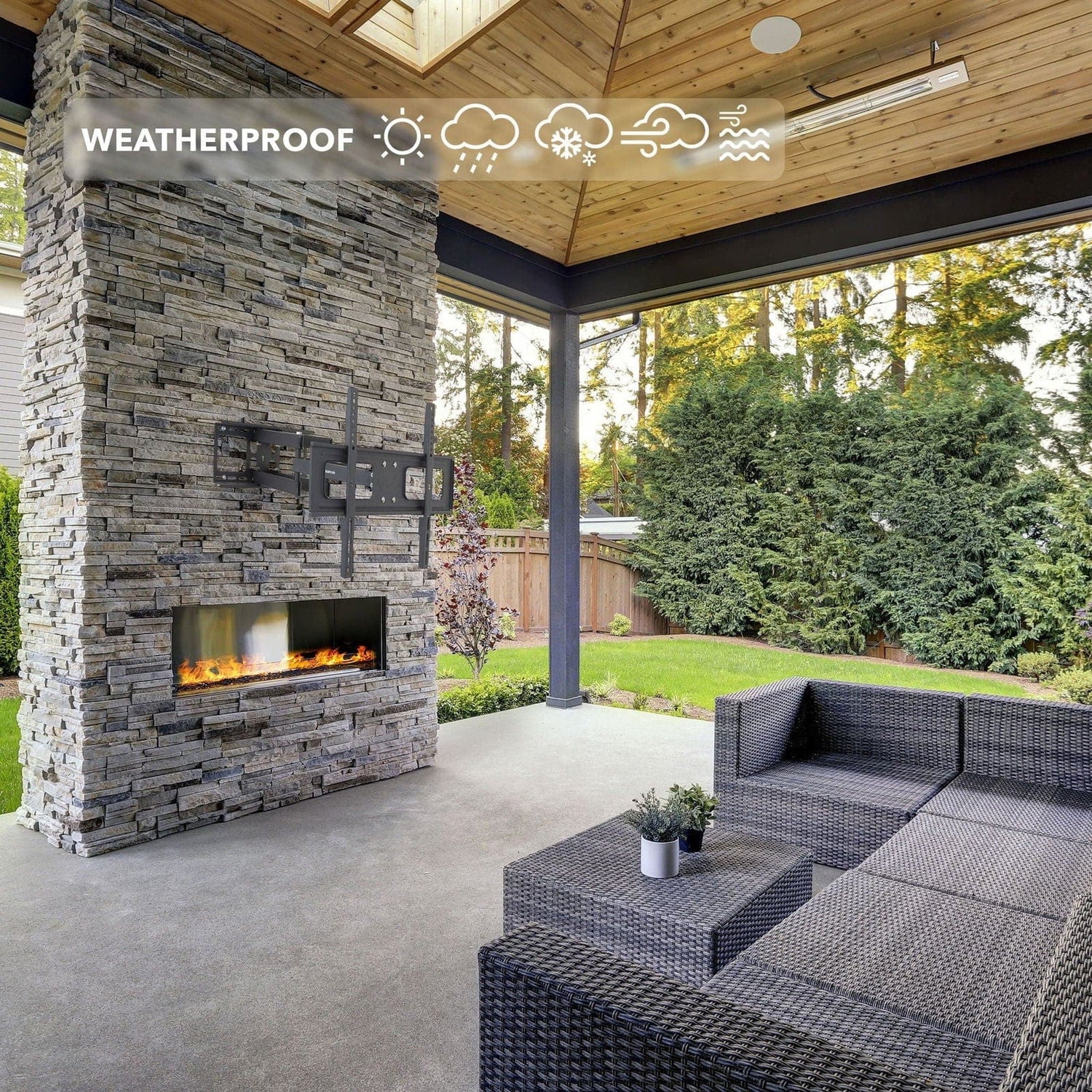 TV Mount - Full Motion Outdoor TV Wall Mount - Mount-It! - MI-396