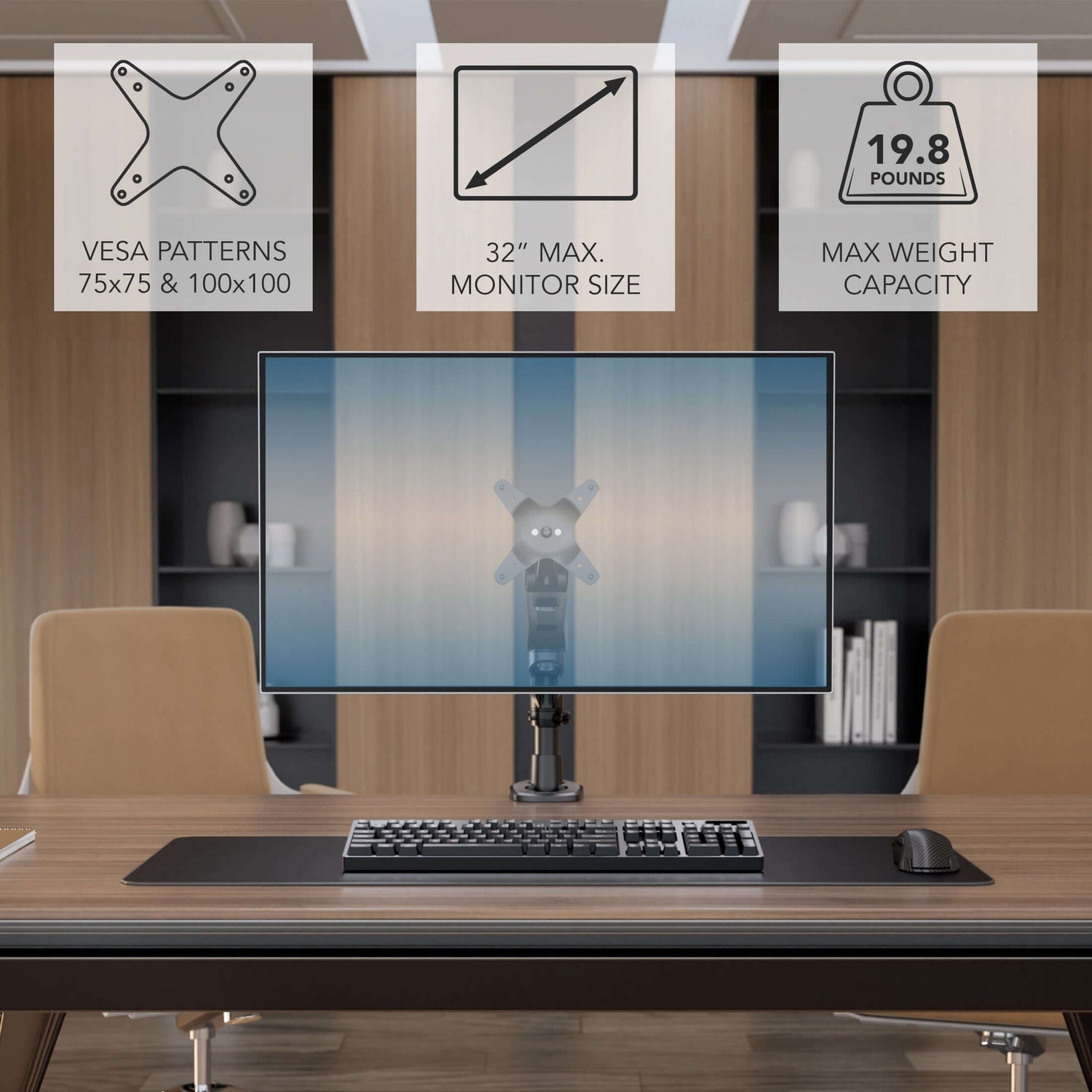 Monitor Mount - Full Motion Single Monitor Desk Mount with Gas Spring Arm - Mount-It! -